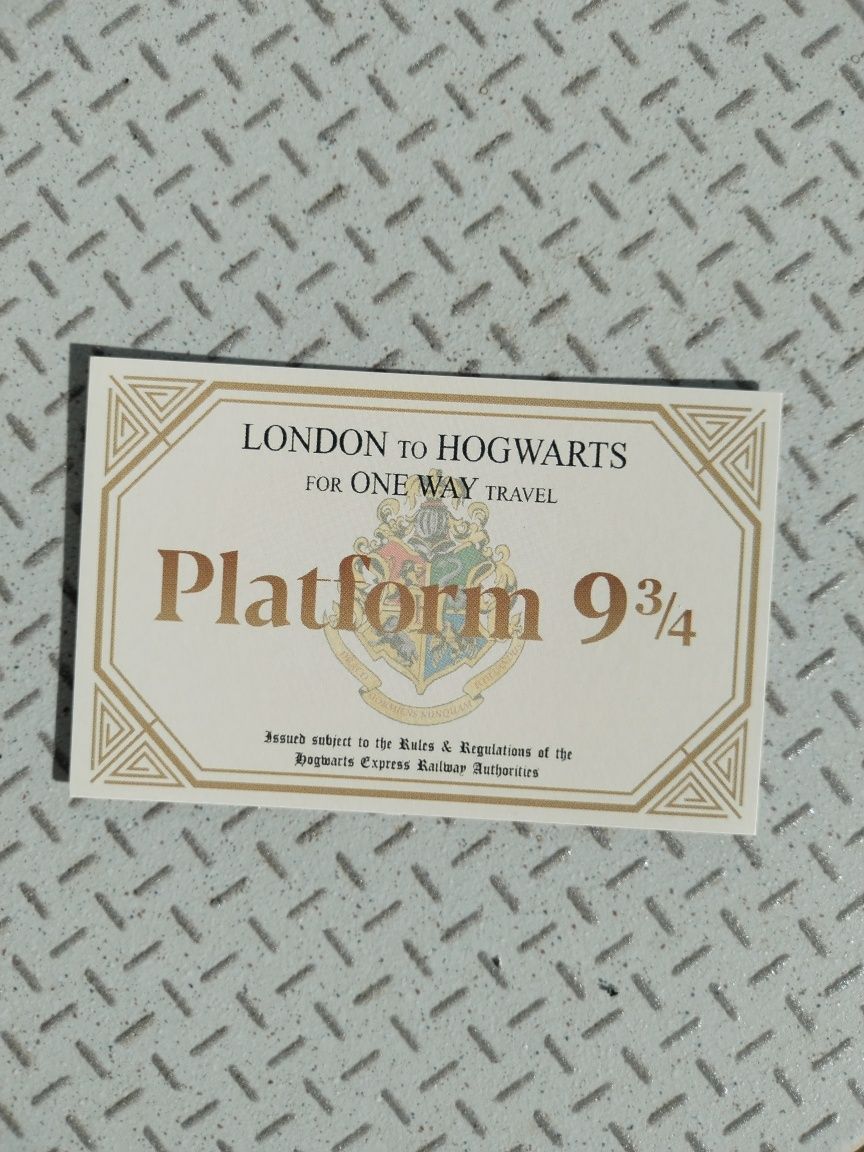 Bilhete Hogwarts - plataforma 9 3/4 - HARRY POTTER