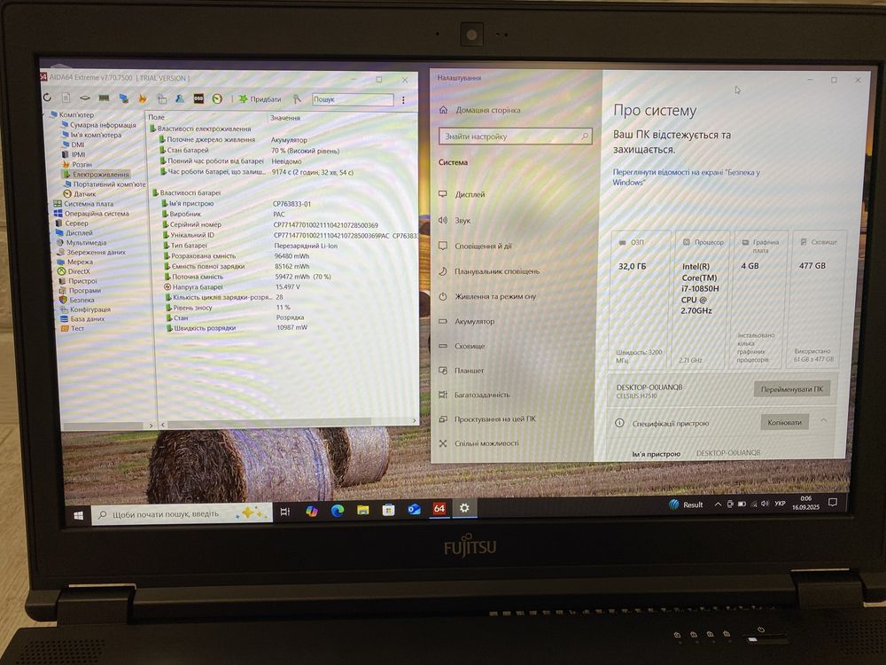 Ноутбук Fujitsu Celsius H7510 i7-10850H/32DDR4/512SSD/Nvidia T1000