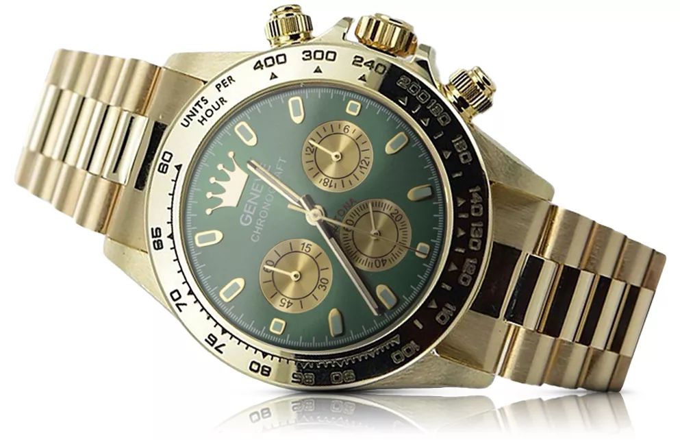 Złoty zegarek z bransoletą męski 14k Geneve mw014ydgr&mbw015y Katowice