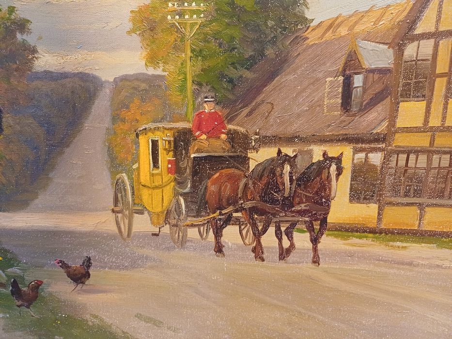 Stary obraz na płótnie EDMUND FISCHER (1913- 1944)