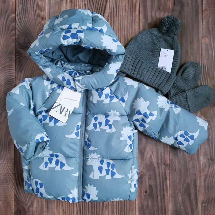 Нова зимова куртка Zara на 12-18 міс, 86. Зара куртка демі флісі шапка