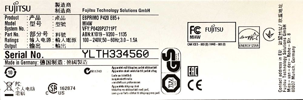 Computador Completo Fujitsu + Periféricos