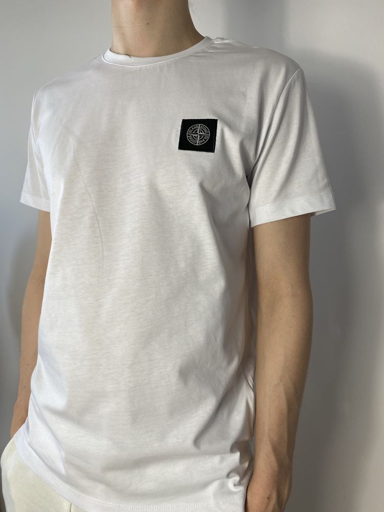 Koszulka biała t-shirt Stone Island Premium bawełniana