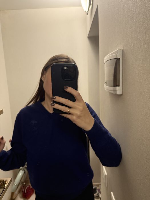 Джемпер з вовни Versace синій светр кофта з 100% вовни Gianni Versace