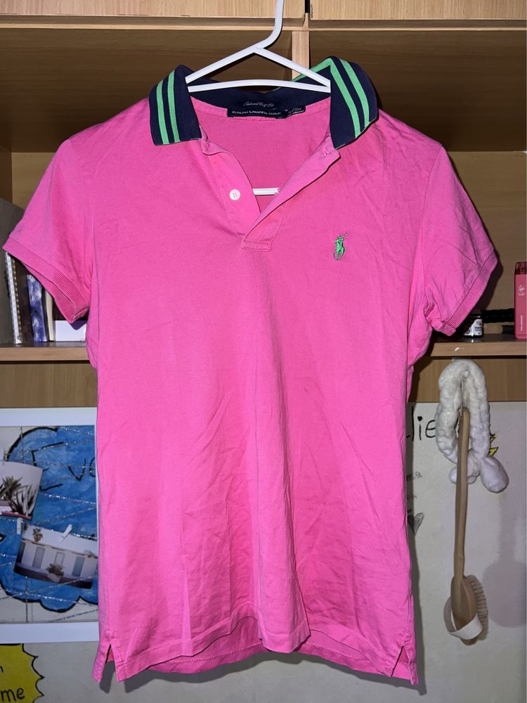 Поло розовое ralph lauren golf