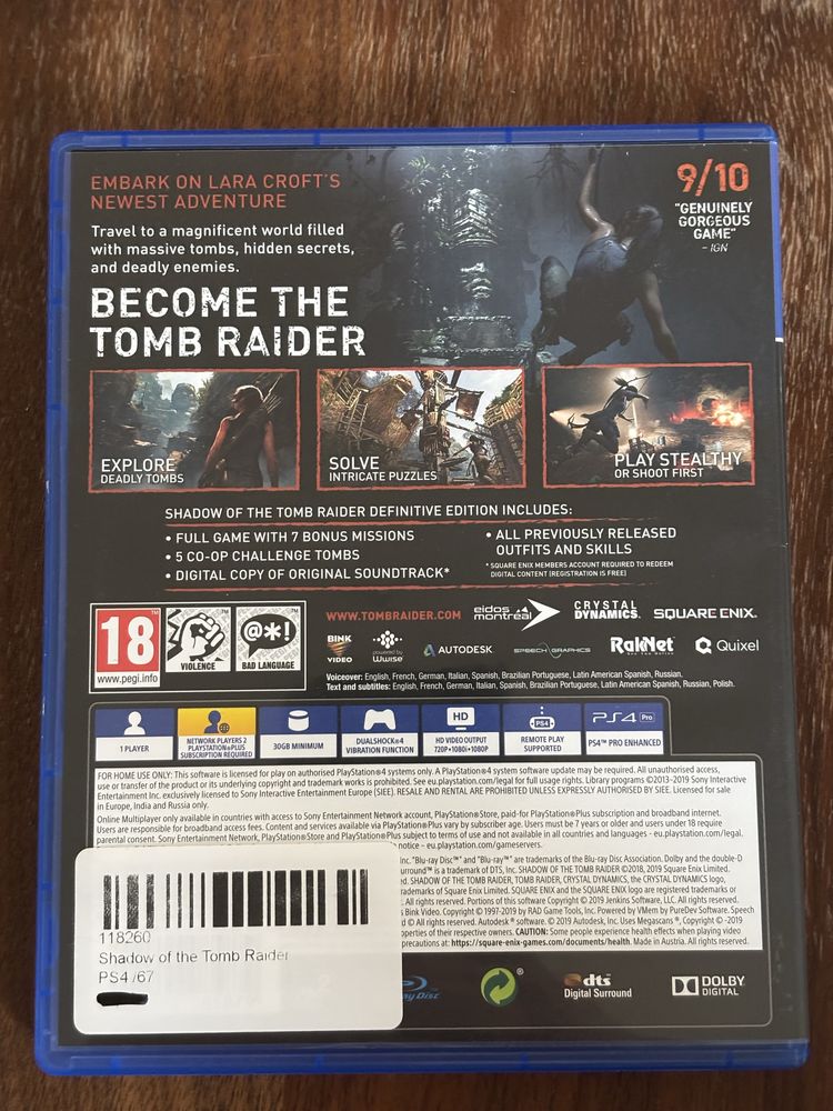 Shadow of the Tomb Raider: Definitive Edition ps4