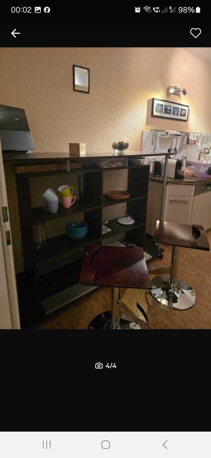 Mini bar (wenge + mleczne szkło)