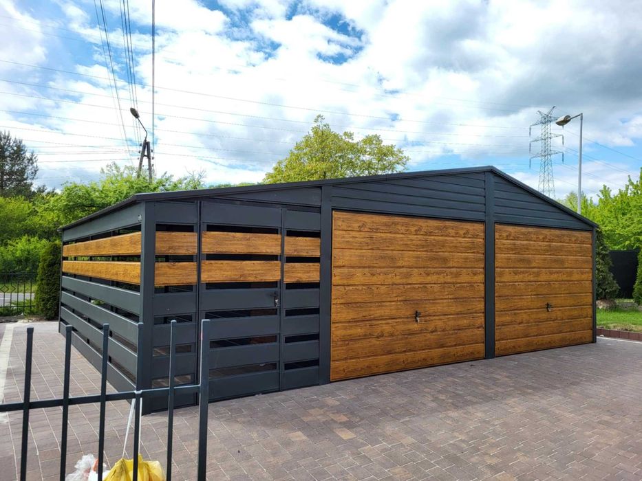 Wiata Samochodowa,Garaż Blaszany PREMIUM DREWNOPODOBNY, Hala-Producent