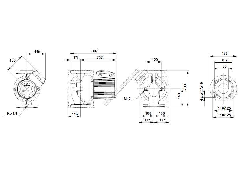 Циркуляційний насос Grundfos UPS 50-120 F 280 3x400-415V (96402103)
