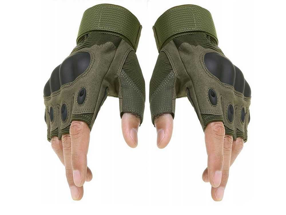 Rękawice taktyczne bez palców wojskowe survival XL