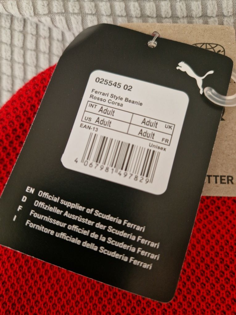czapka zimowa Scuderia Ferrari, Puma, F1, Formula 1, Rosso Corsa