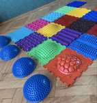 Maty sensoryczne SI orto puzzle jeże półkule grzyby terapia