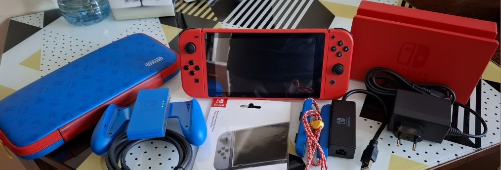 Nintendo Switch V2 Mario Red & Blue Edition