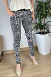 Legginsy getry panterka animal print M 38 szare czarne boho retro