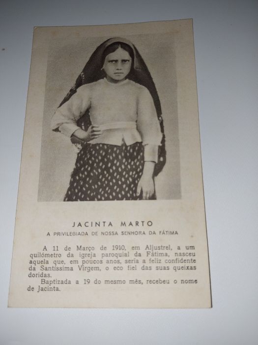 Pagela de Jacinta Marto, impressa em 1940