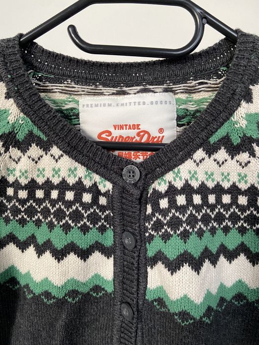 Sweter zapinany superdry norweskie wzory
