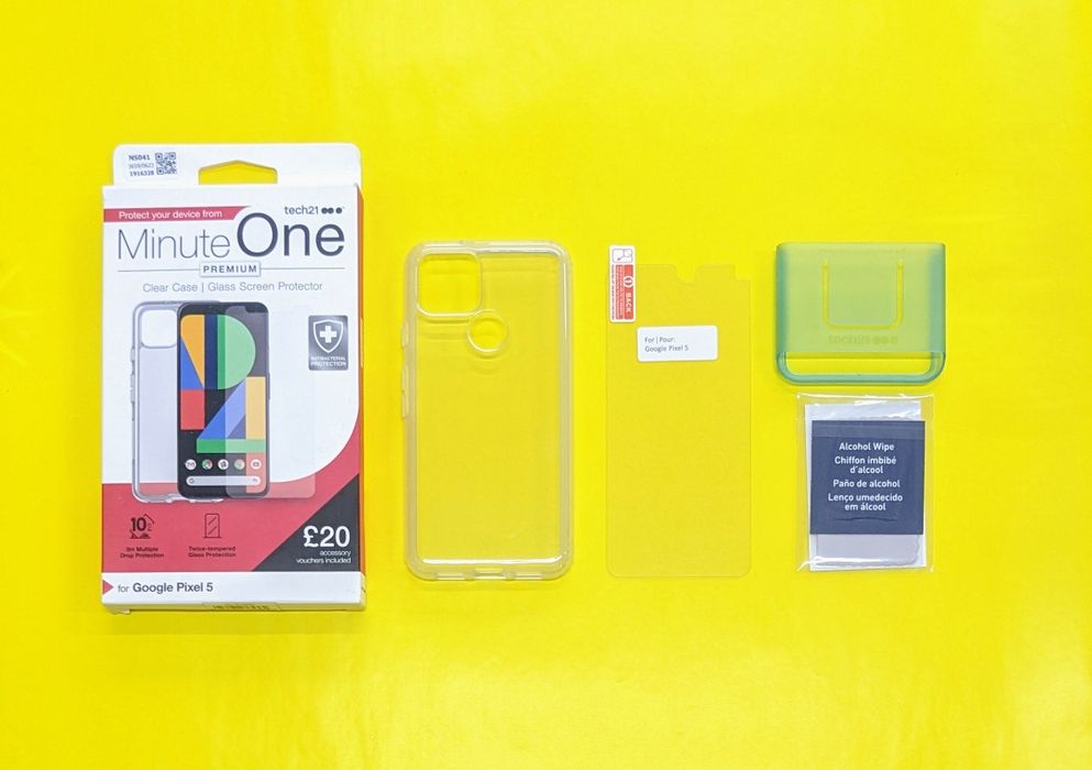 Набір чохол + скло tech21 Evo clear google pixel 5, Гугл піксель