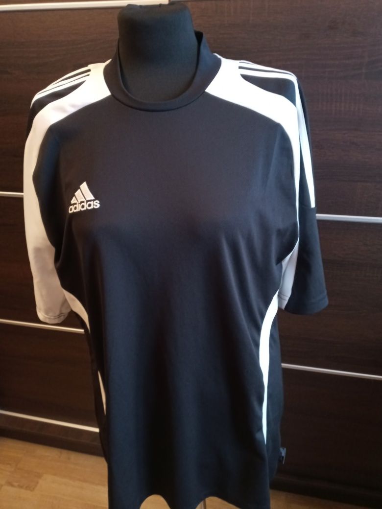 Koszulka L meska Adidas sportowa czarno biala