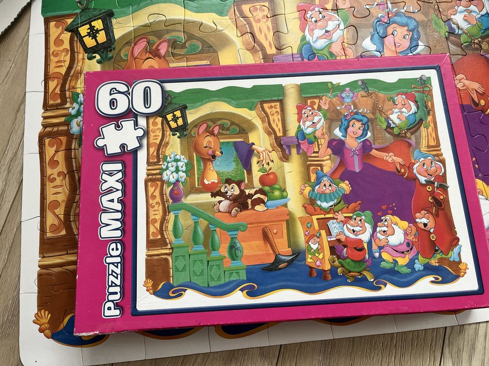 Puzzle efukacyjne Śnieżka i 7 krasnoludków, wymiary na zdjeciach