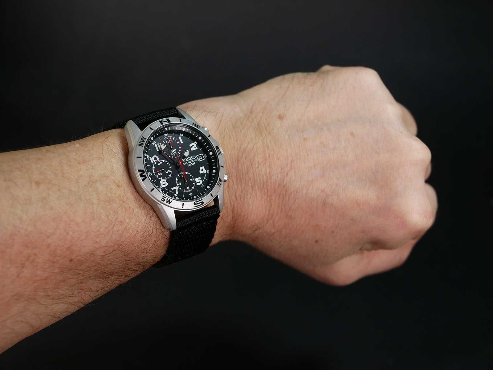 Годинник Seiko SND399P Black Nylon з хронографом Ø38мм
