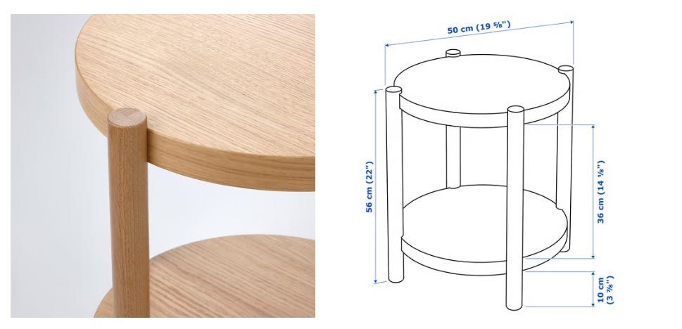 LISTERBY
Stolik okrągły dęb, 50 cm Ikea Listerby