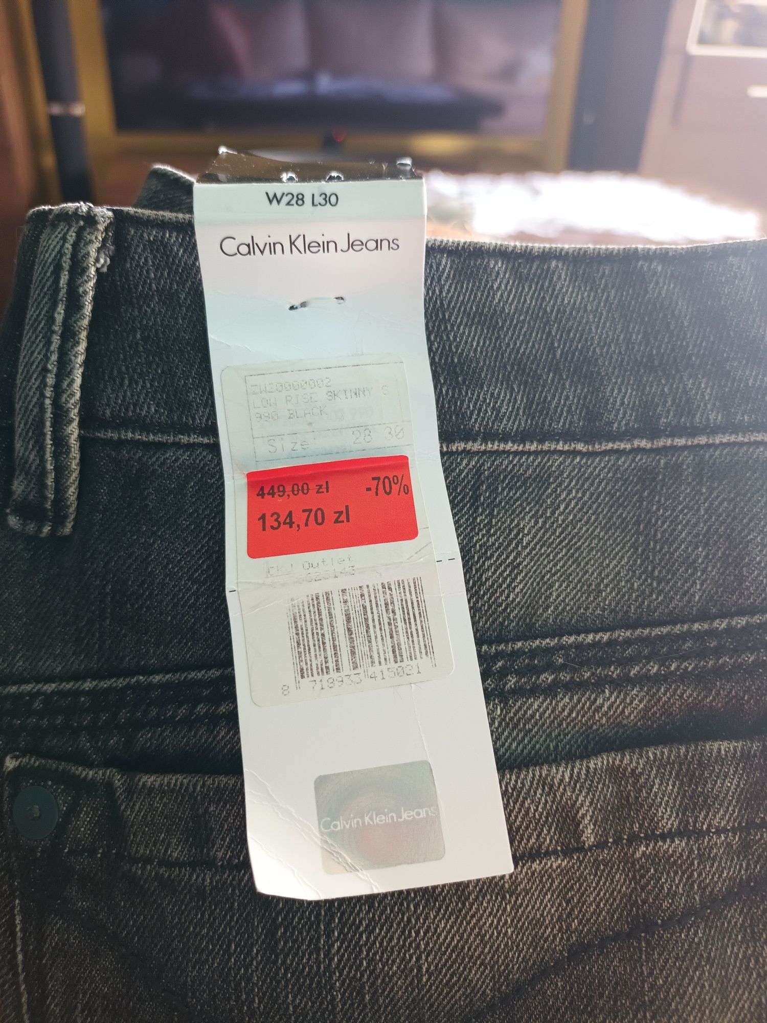 Nowe Spodnie Calvin Klein W28 L30 z defektem.