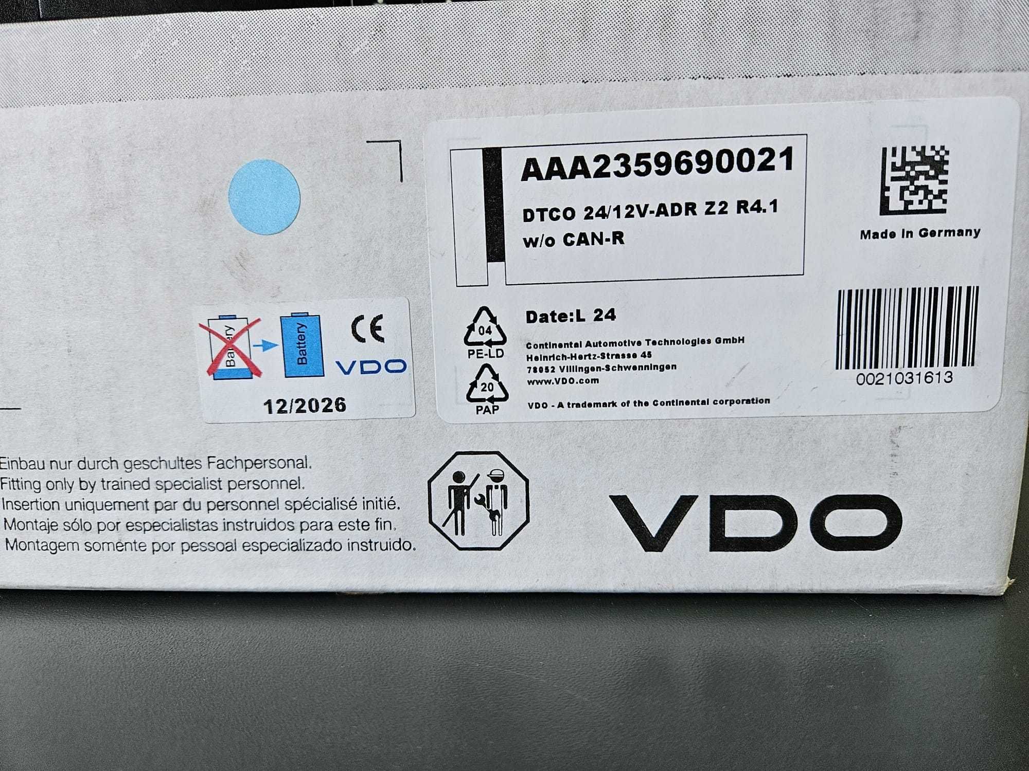 TACHOGRAF VDO DTCO 4.1 ADR-Z2 + inteligentny czujnik prędkości