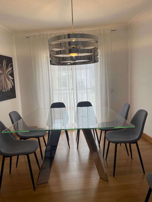 mesa de jantar em vidro