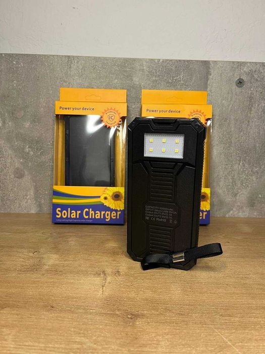 Повербанк на сонячній батареї! Power Bank + ліхтар! На 20.000 mAH.