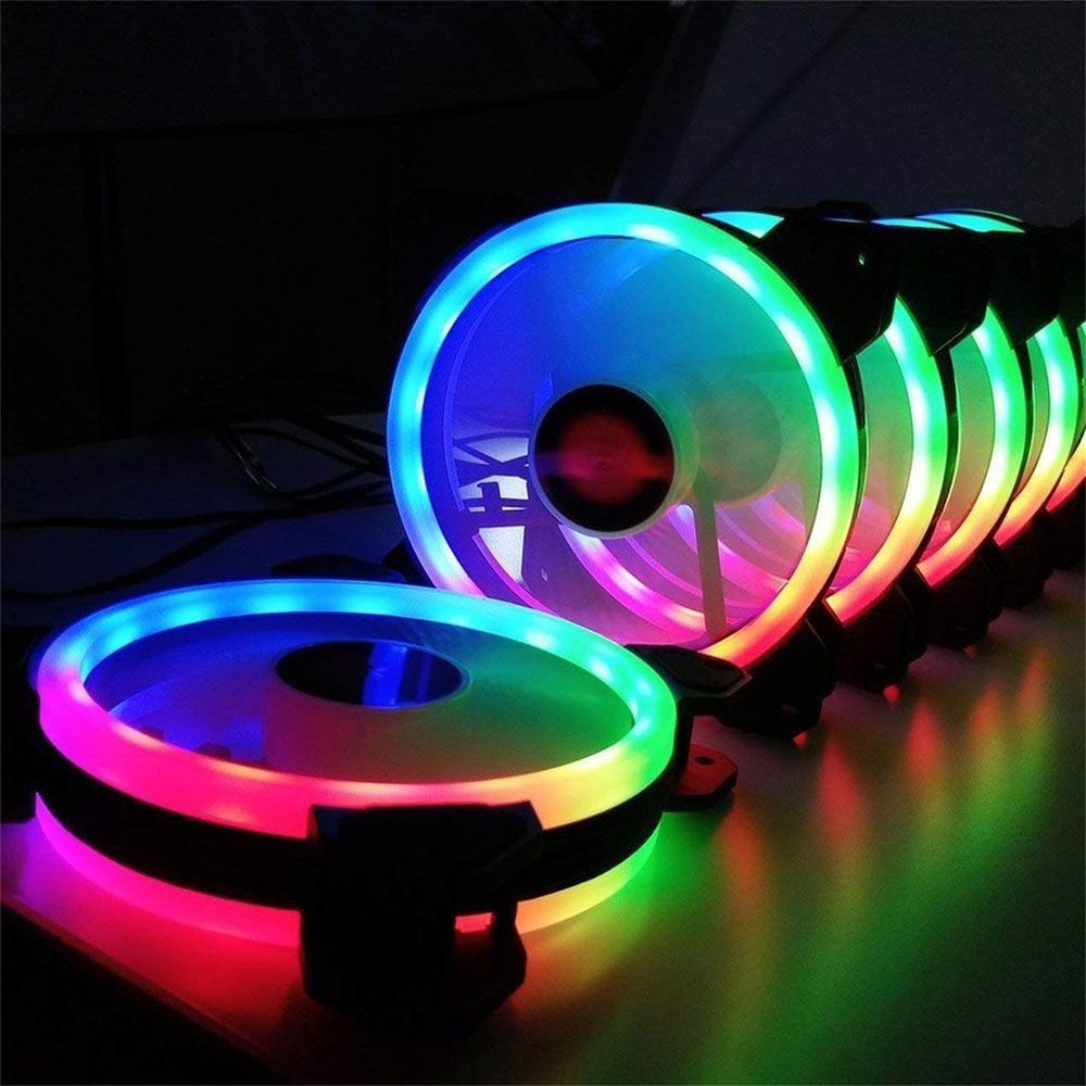 Набір Вентиляторів 120 мм RGB Coolmoon 4 + пульт та контроллера Hub