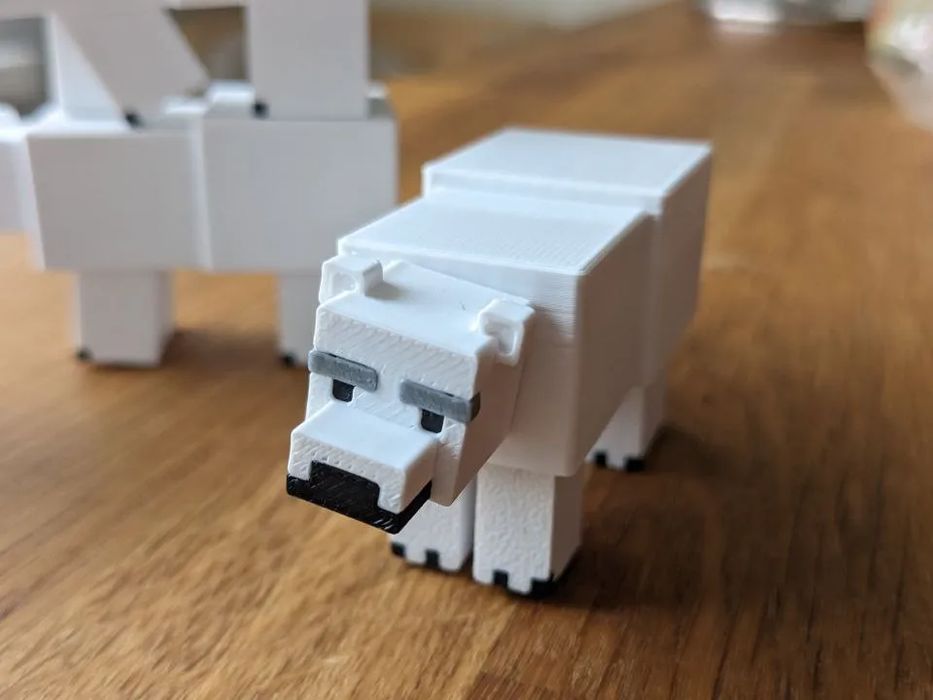 Urso Polar Articulado Estilo Minecraft