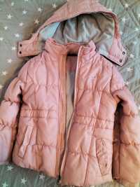 Ciepła kurtka zimowa dla dziewczynki 116 zima sanki