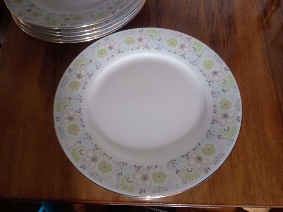 Talerze obiadowe "Janina" z PRL zestaw 6 szt.