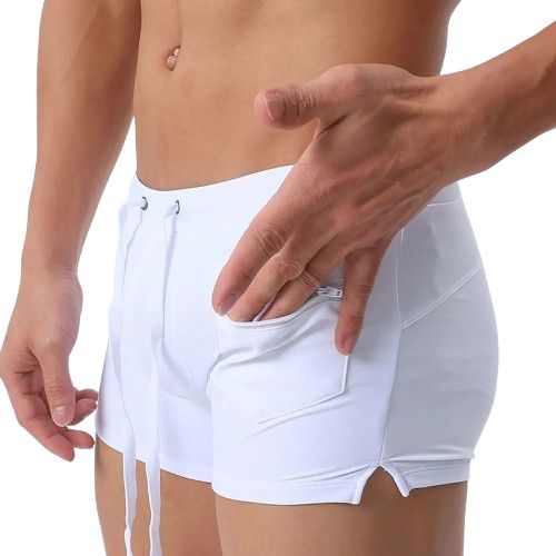 Męskie Kąpielówki Szorty z Kieszonką Spodenki Wiązane - 5XL