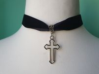 Gotycki choker Skydance Prayers z krzyżem