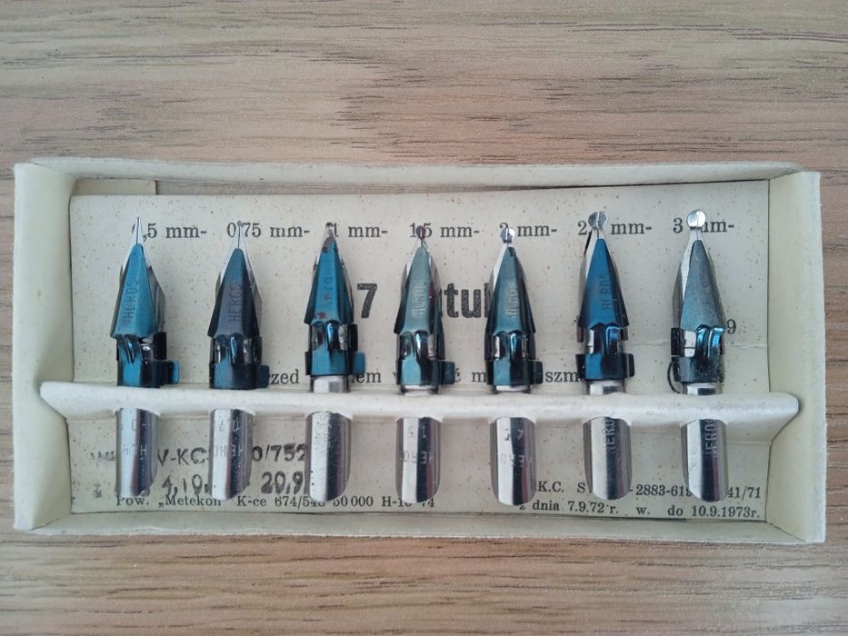 Komplet stalówek kreślarskich Heros (Redis) PRL