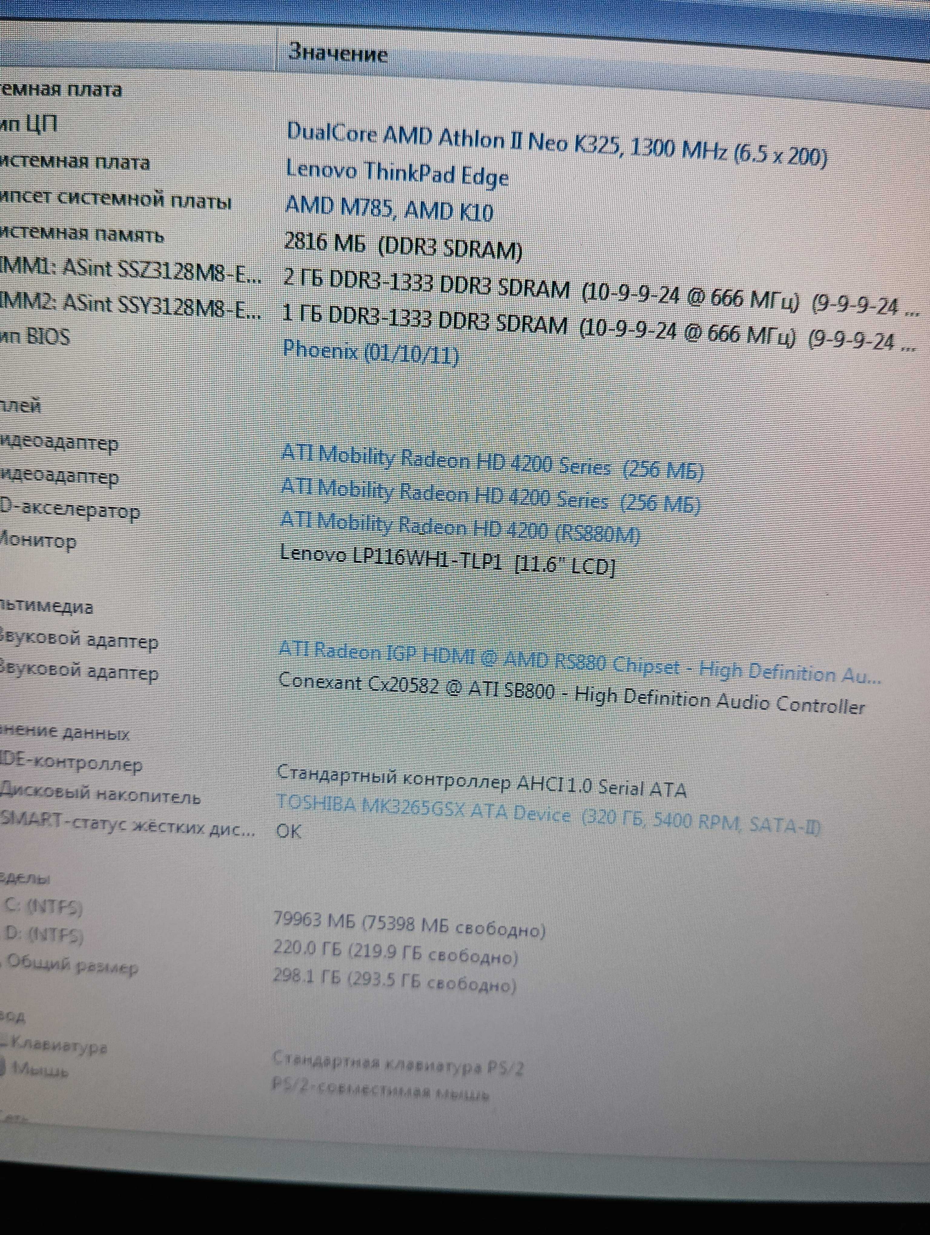Ноутбук нетбук Lenovo Thinkpad Edge 11 TYPE 2545-24G