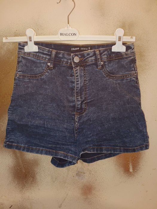 Szorty spodenki jeansowe z wysokim stanem Cropp 38