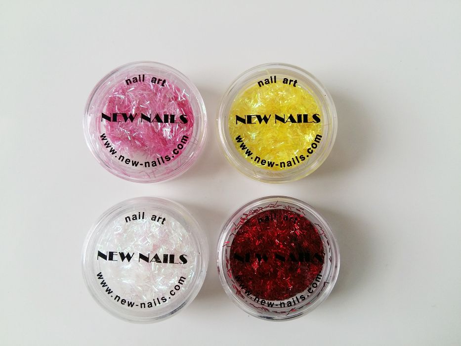 ozdoby do stylizacji paznokci nitki opalizujące neon holograficzne