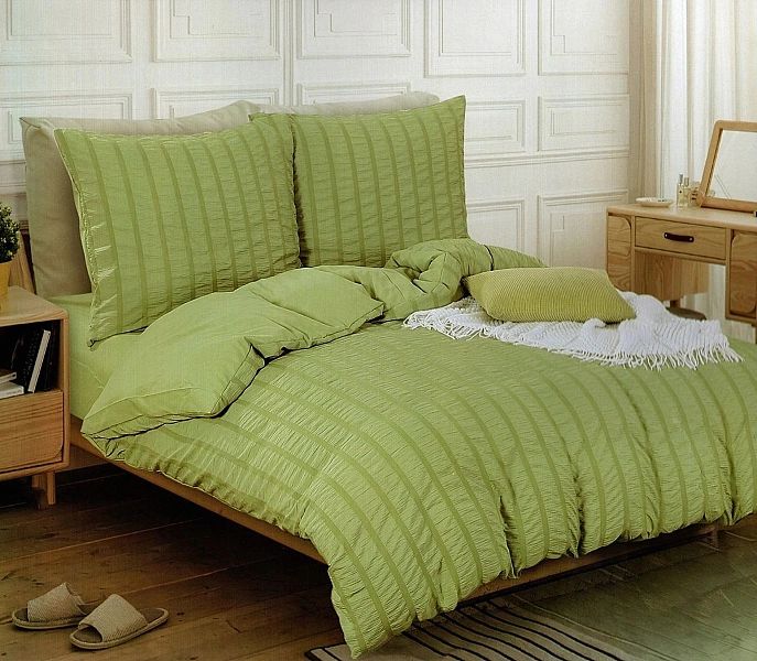 Pościel 200x220 Komplet 3 części Kora Jednolita Pasy Clea 03