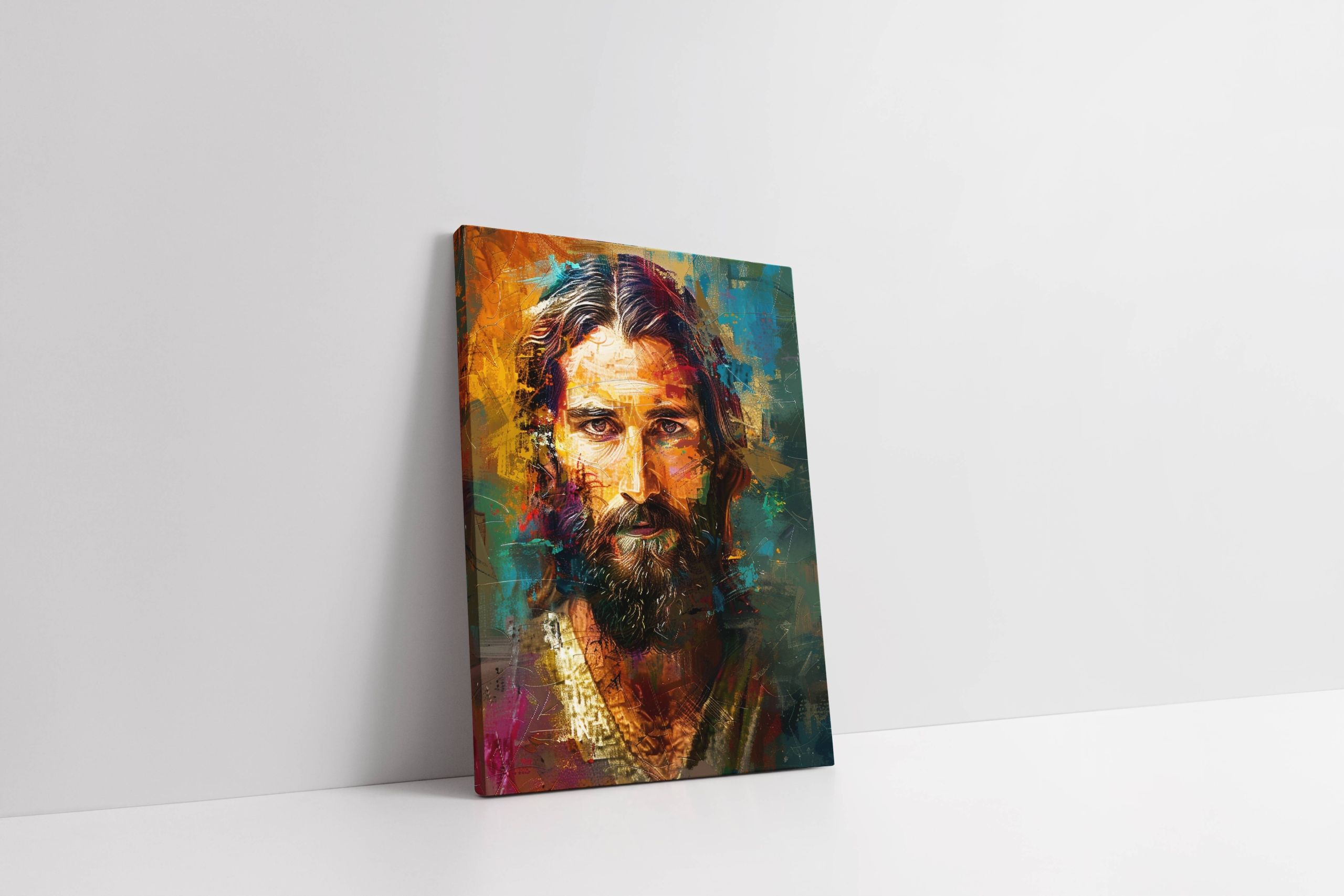 Nowoczesna Ikona Jezusa Chrystusa na płótnie 60x80 cm