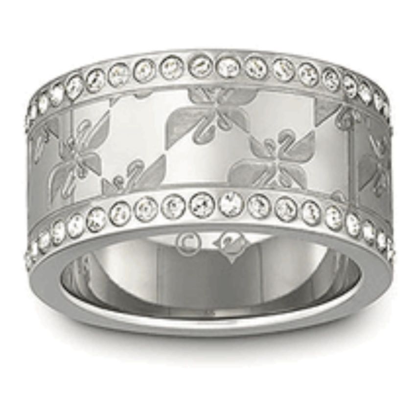Pierścionek Swarovski srebro kryształki łabędzie r. 55/54 unikat