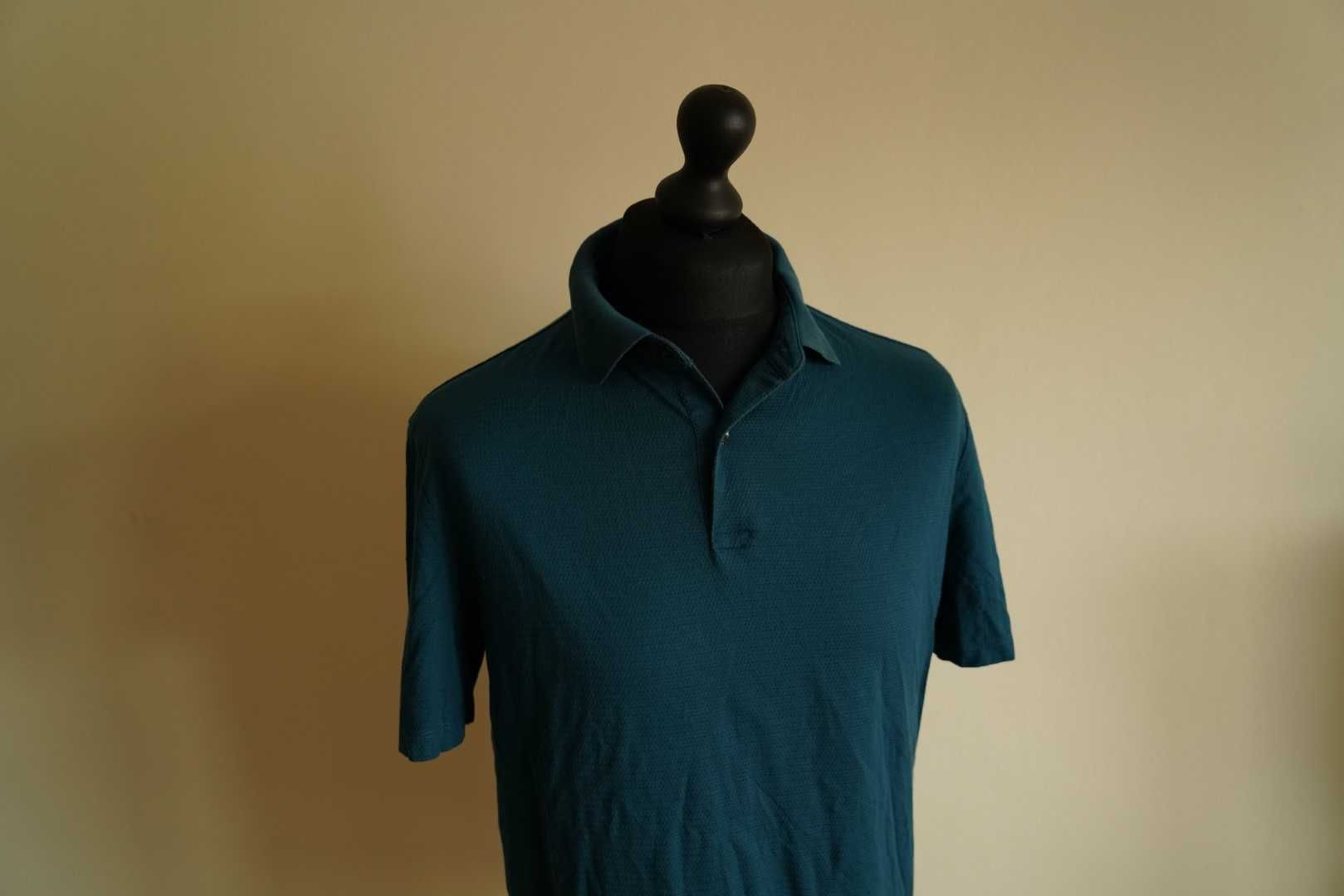 Charles Tyrwhitt zielona niebieska koszulka polo t-shirt L