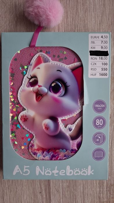 notes  pamiętnik różowy śliczny kotek    w foli