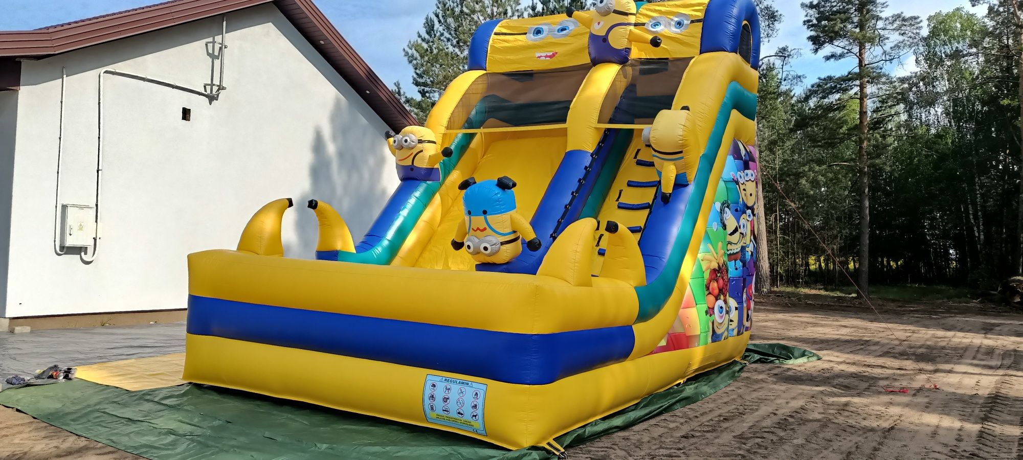 Dmuchaniec zjeżdżalnia plac zabaw wata cukrowa