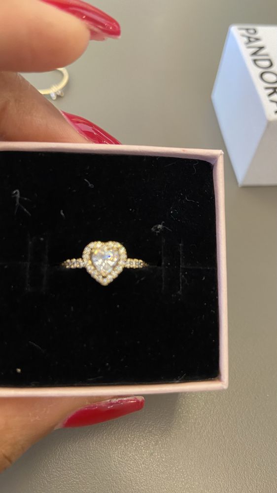 Elevated heart pandora gold ring