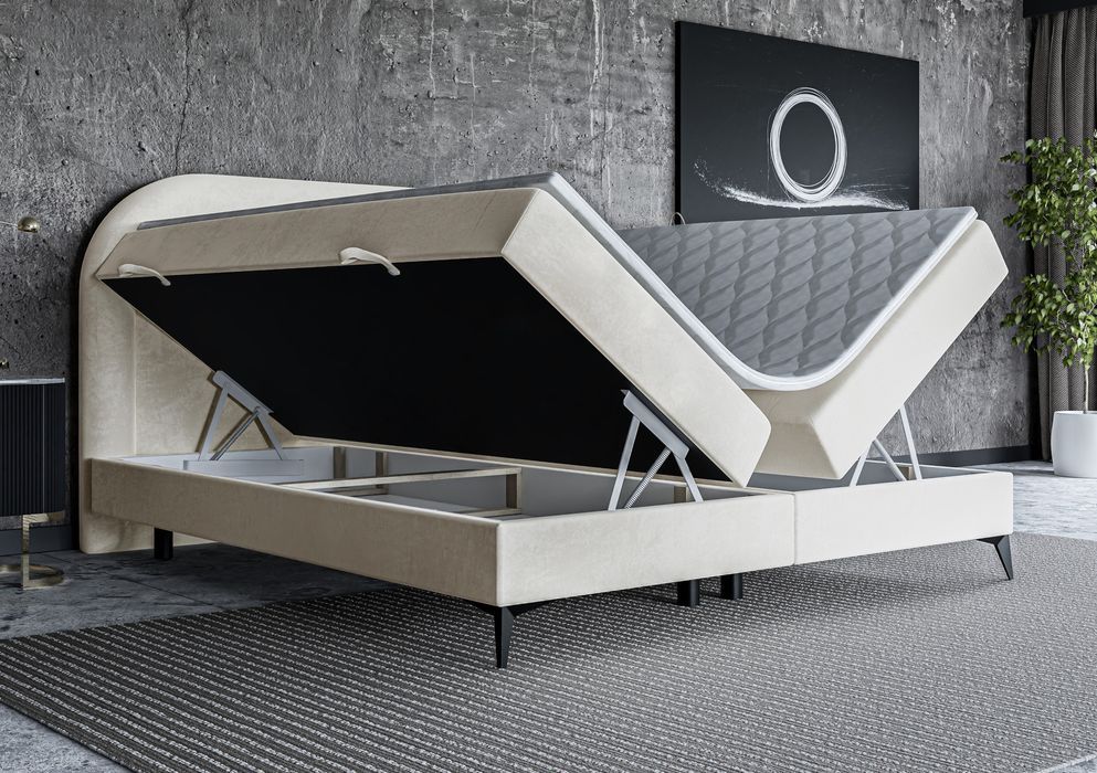 Łóżko kontynentalne MELA LAVERTO podnoszone 140x200