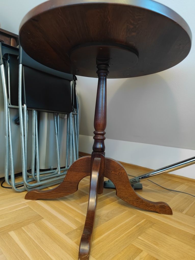 Stół stolik okrągły vintage lite drewno