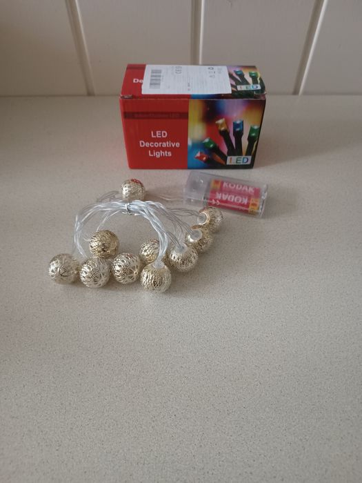 Ozdobne lampki kolorowe, girlanda 10 ledów, boże narodzenie