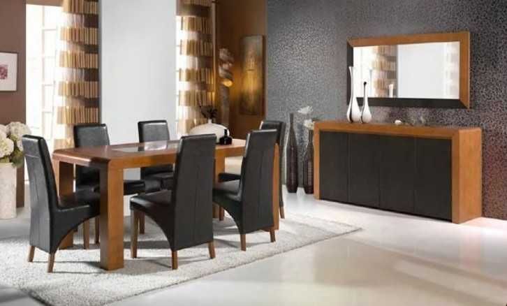 Conjunto de Sala em Madeira - Carvalho e Preto